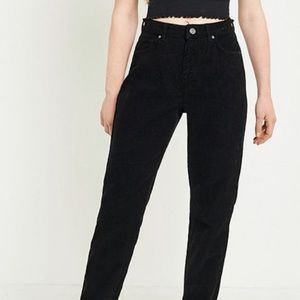 Black BDG corduroy high rise mom jeans